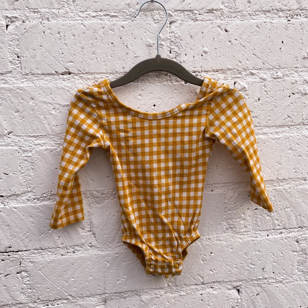 This Tribe of Three Baby Girl Gingham Onesie